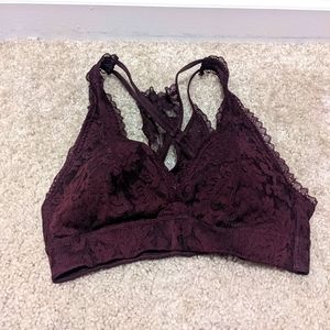 Maurices medium wine lace bralette